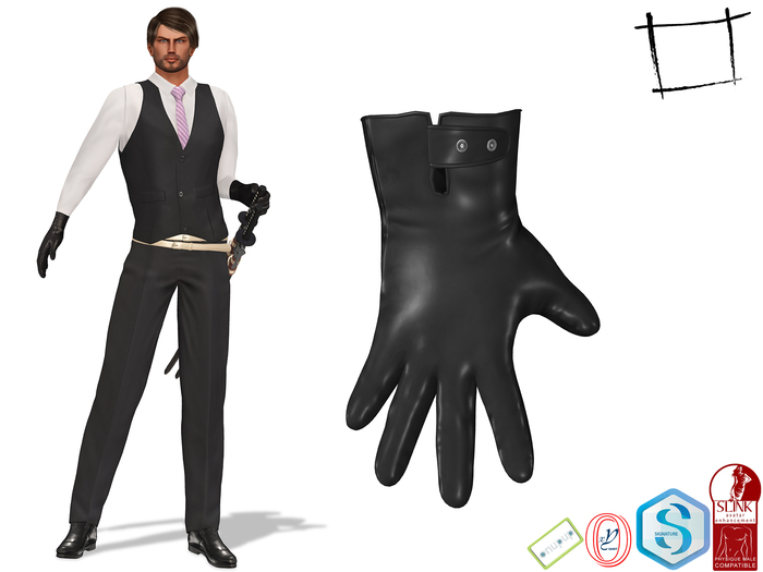 Full Perm Men's Modern Samurai Gloves Slink Male, Signature Gianni, Onupup, Ocacin Gamit