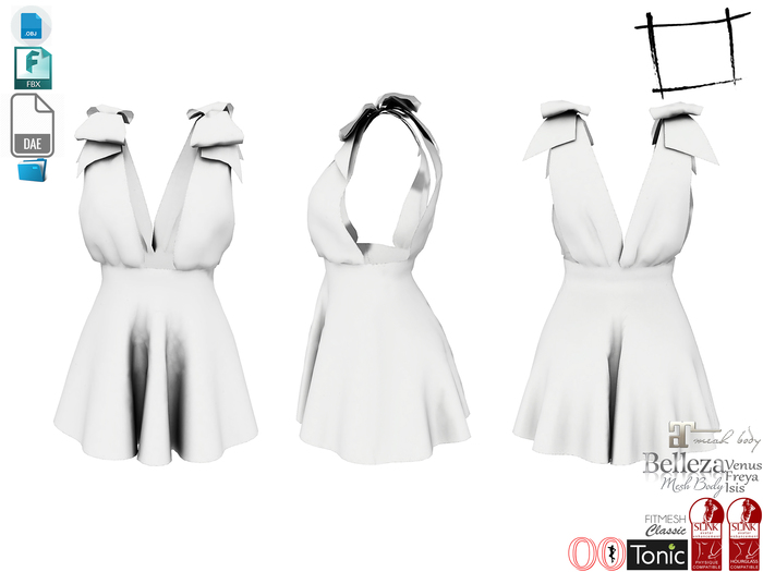 Dae Obj FBX For Lingerie Dress Dress Slink,Maitreya, Ocacin Voluptuous, Belleza, Tonic and Classic 