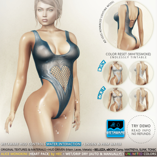 HEC - ALICE HEART WetAware Tintable Monokini (MBGS-00H)