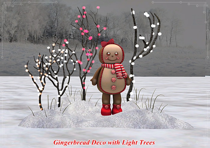 **BB** Cute Gingerbread Deco with Light Tree Red