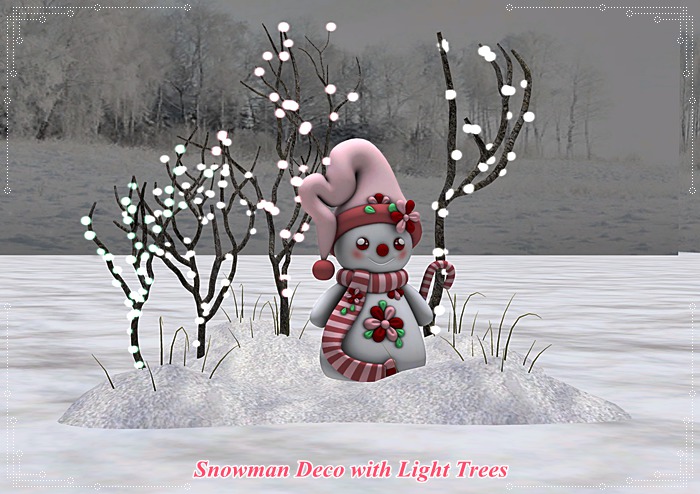 **BB** Cute Snowman Deco with Light Tree Red