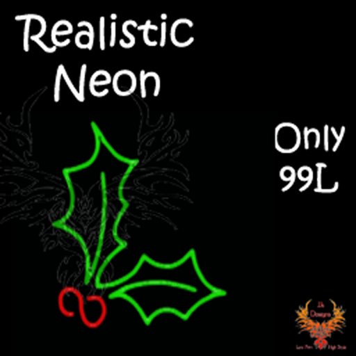 JJs Designs Xmas Holly Neon Sign