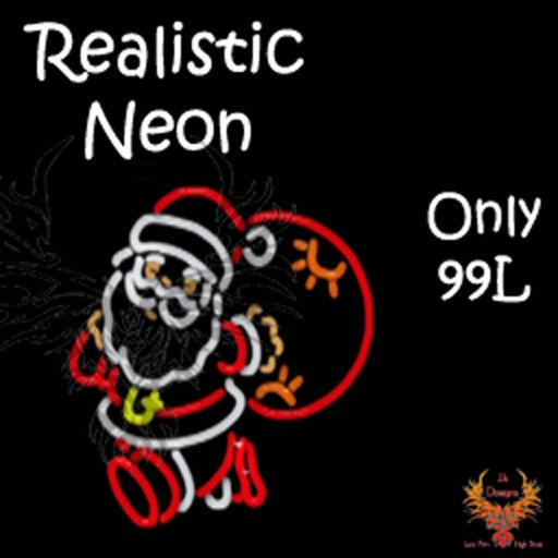 JJs Designs Xmas Santa Neon Sign