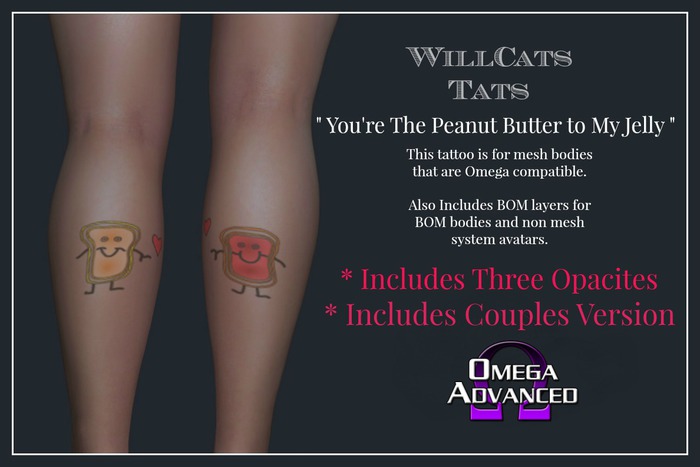 WillCat's Tats You're The Peanut Butter to My JellyTattoo