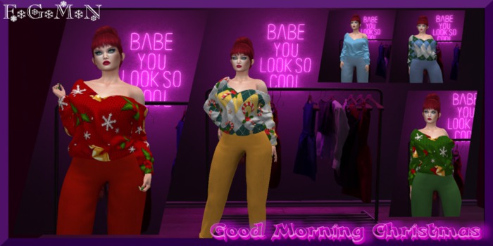 F.G.M.N/Good Morning Christmas Top & Bottom