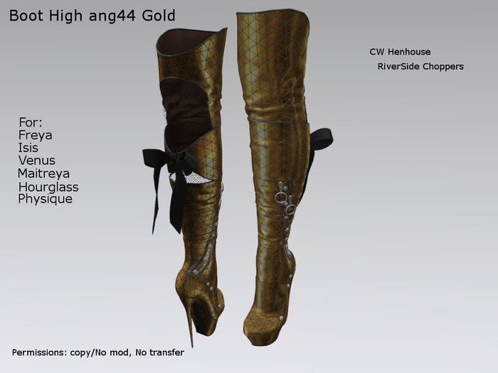 [REC] -Boot High ang44 Gold -BOX