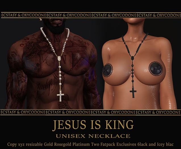 {E&O- Jesus is King } PLAIN  Platinum Rosary