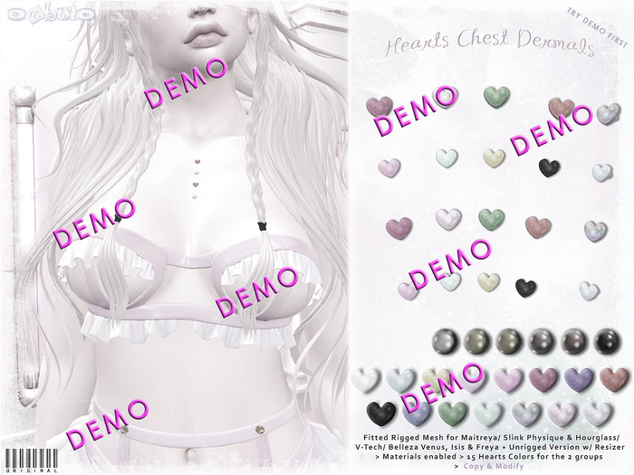[ bubble ] Hearts Chest Dermals DEMOS
