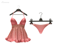 ** Harmonia Peach Glitter Tory Babydoll Outfit - Maitreya Sexy Sweet Lingerie