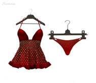 ** Harmonia Red Glitter Tory Babydoll Outfit - Maitreya Christmas Sexy Lingerie