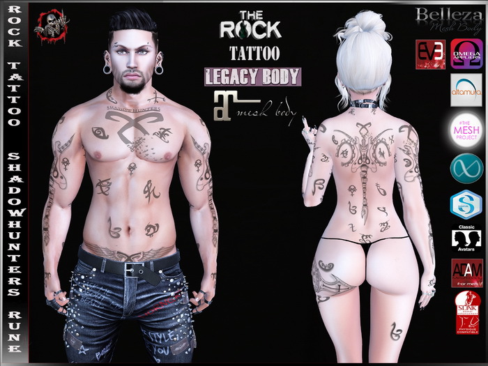 HUD] Unisex Tattoo Applier - Shadowhunters Rune (Full Body) 