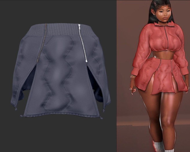 Jourda x Chun Li Bomber Skirt Navy