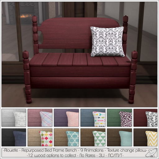 Alouette - Repurposed Bed Frame Bench - Lightest Wood