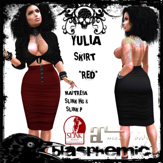 BLASPHEMIC - YULIA SKIRT - RED (boxed)