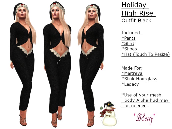 *BSASSY* *Holiday Special* HIGH RISE OUTFIT BLACK