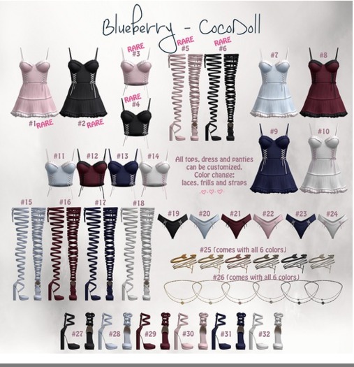 #31 Blueberry - Cocodoll Set - M - Shoes(Mini) - Sky - Common