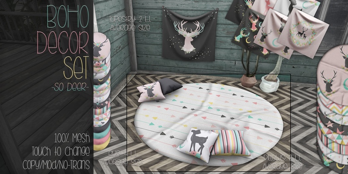 [QE Home] Circular Rug -So Deer- 