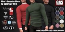 GAS [Men's Sweater Theo - 10 Colors w/HUD FATPACK]