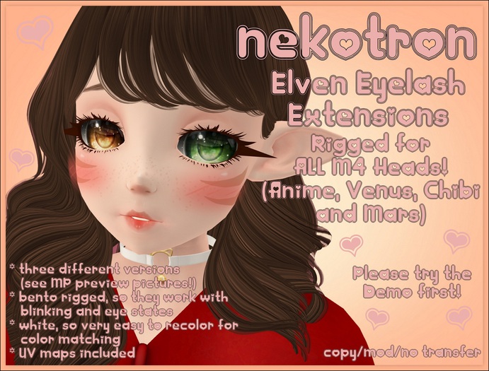 [Nekotron] Elven Eyelash (ALL M4 HEADS)
