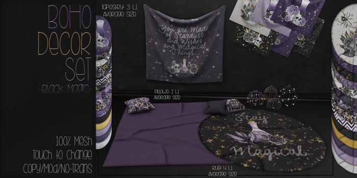 [QE Home] Rug Set -Black Magic-