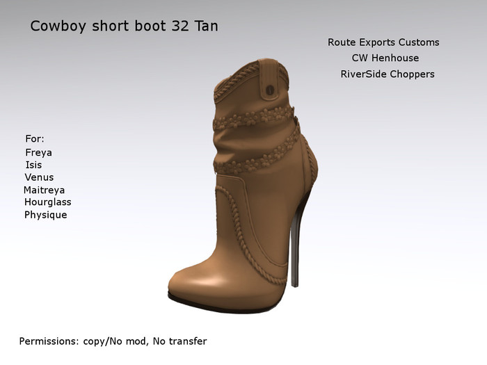 [REC] -Cowboy short boot 32 Tan -BOX