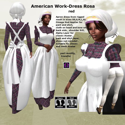 RP-Chic American red work-dress Rosa