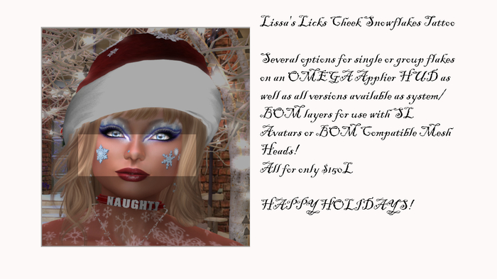Lissa's Licks Cheek Snowflakes Tattoo/Makeup