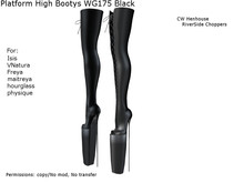 [CW] -Platform High Bootys WG175 Black -BOX