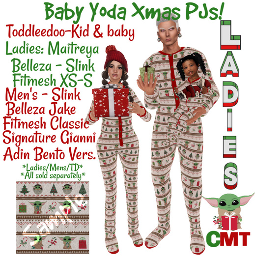 LADIES Baby Yoda Xmas PJs BOXED