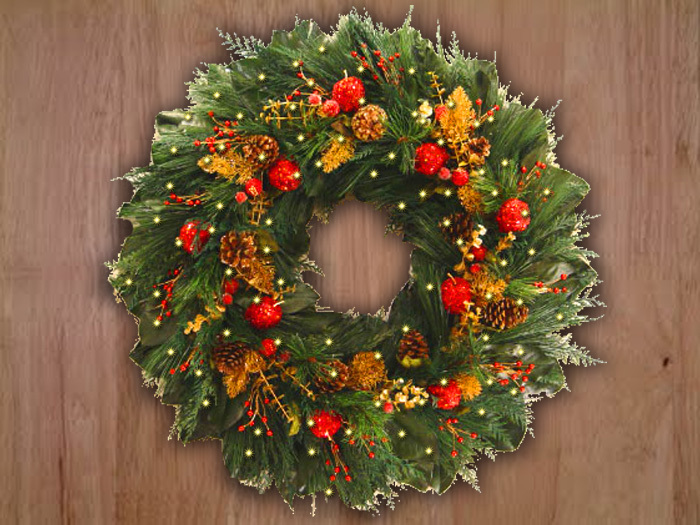 Christmas Wreath with flashing lights_16