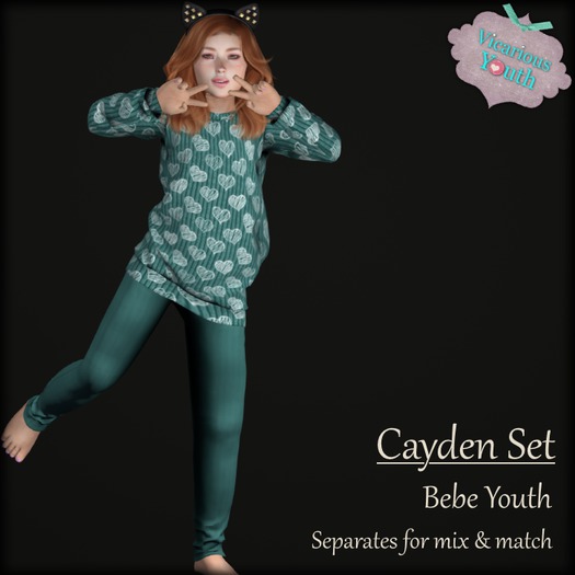 {V*Y} Cayden - Teal Hearts - BYouth