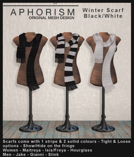 !APHORISM! Winter Scarf Black/White