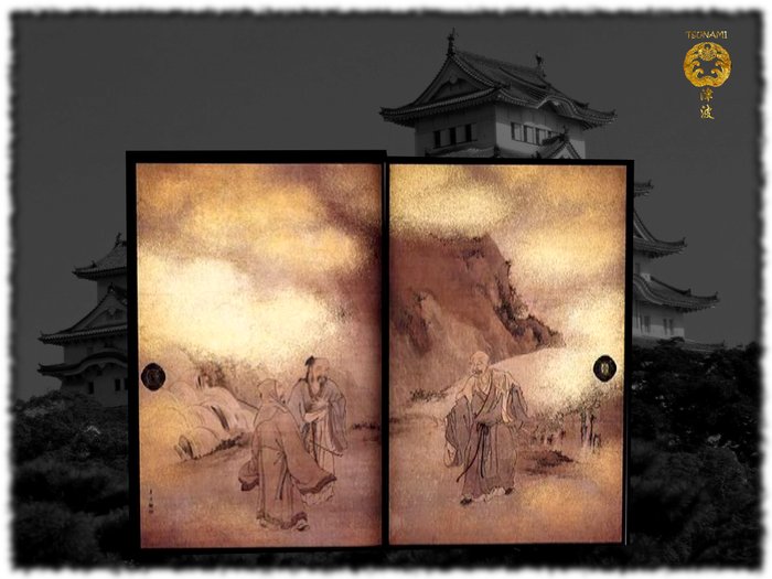 Japanese Fusuma Laughing Men