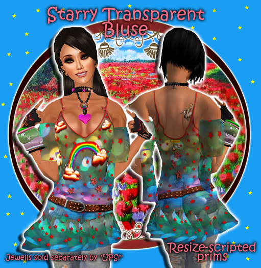 "UPS!" - Starry transparent bluse