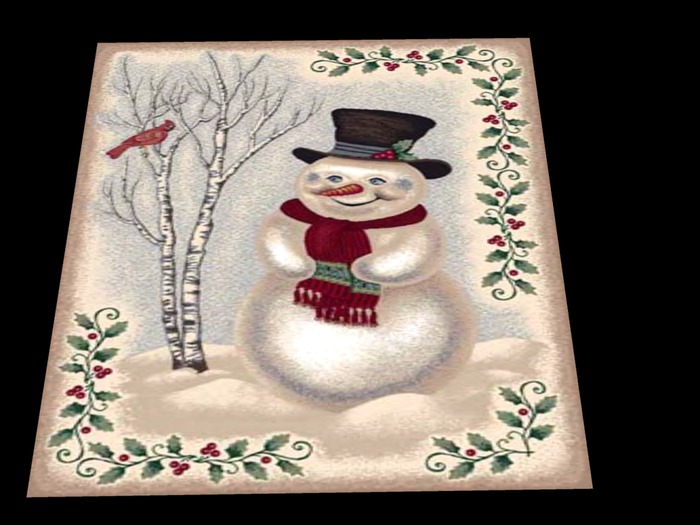 Christmas Rug  Snowman
