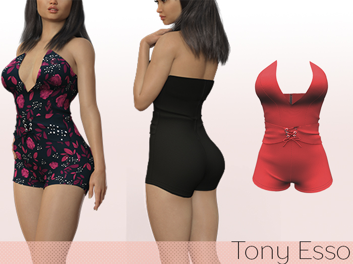 Tony Esso - Rosa Corset Romper (Red)