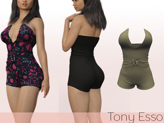 Tony Esso - Rosa Corset Romper (Olive)