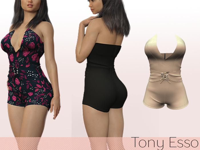 Tony Esso - Rosa Corset Romper (Flamingo)