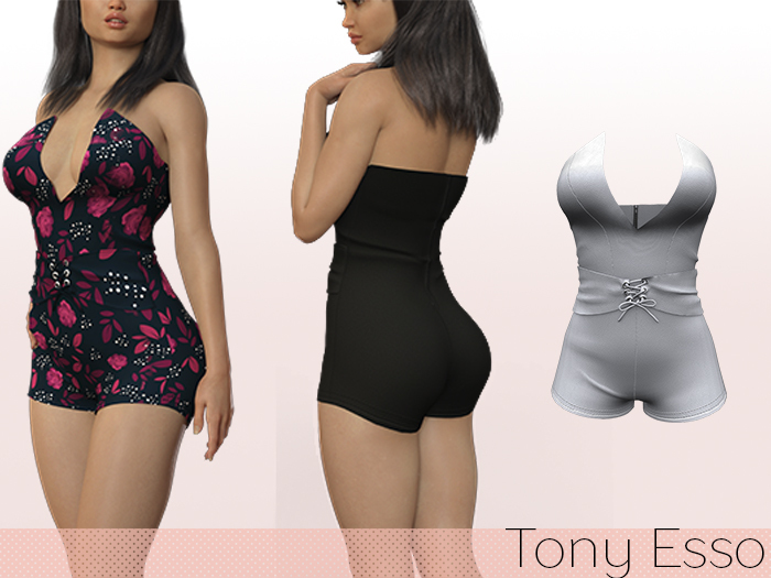 Tony Esso - Rosa Corset Romper (Light Gray)