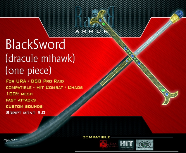 Second Life Marketplace - :Razor::. >> BlackSword - One Piece