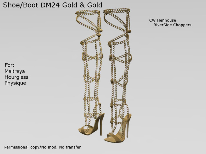 [CW] -Shoe/Boot DM24 Gold & Gold -BOX