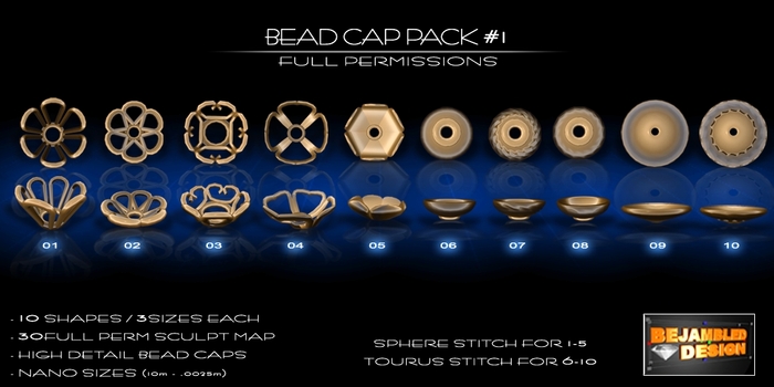Full Perm Sculpted Bead Caps
