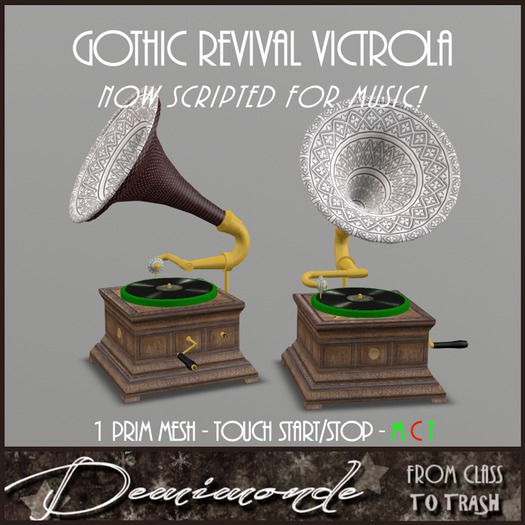 [CYN] Gothic Revival Victrola w/Songs