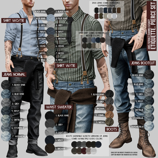 .etiquette. Pierce Jeans Bootcut WashedBlue