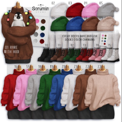09 -Sorumin- Let it snow GACHA - Warm hat Beige-