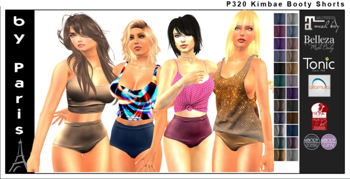 Kimbae Booty Shorts - Tonic, Maitreya, Slink, Belleza, eBody, Altamura DEMO