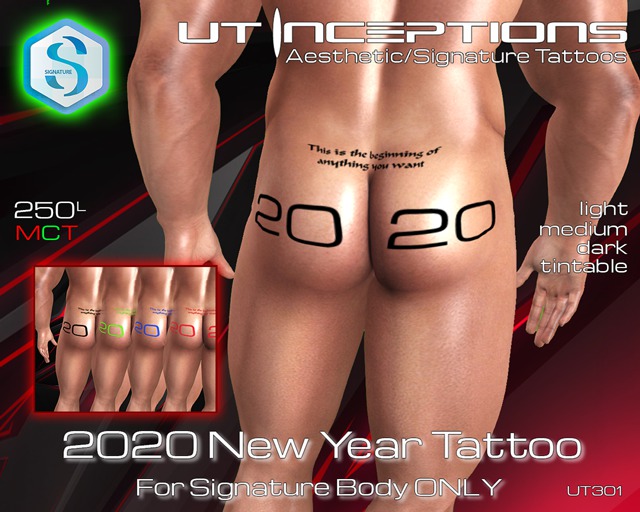 UT301 New Year 2020 Tintable Tattoo Signature