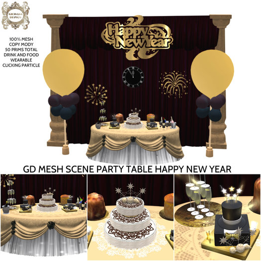 GD MESH SCENE PARTY TABLE HAPPY NEW YEAR