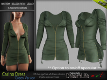 CARINA Female GREEN SINGLE COLOR DRESS - MESH - Maitreya Lara, Belleza Freya - Legacy - FashionNatic