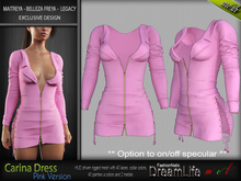 CARINA Female PINK SINGLE COLOR DRESS - MESH - Maitreya Lara, Belleza Freya - Legacy - FashionNatic